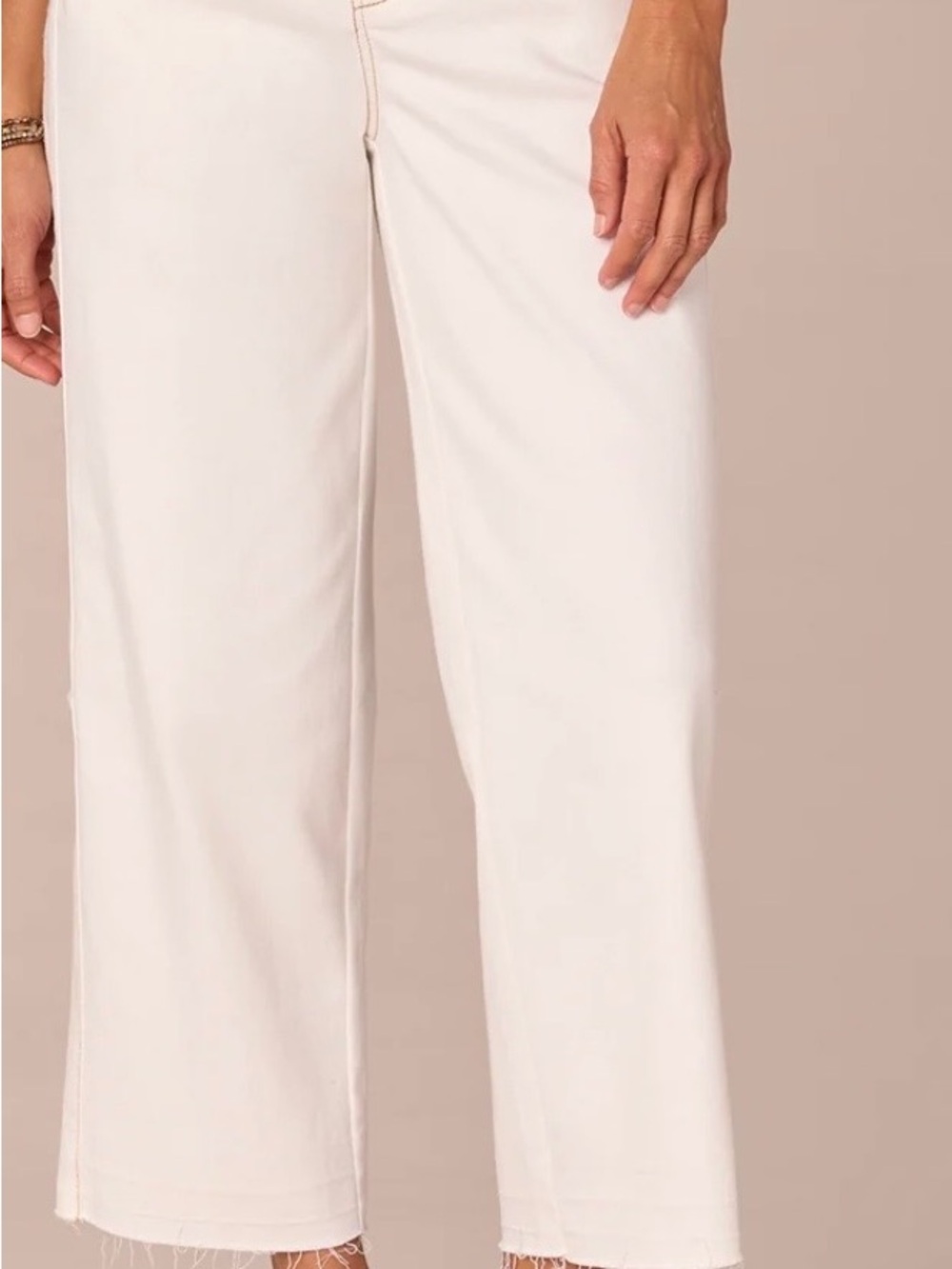 Democracy Cream Cropped Wide-Leg Pants